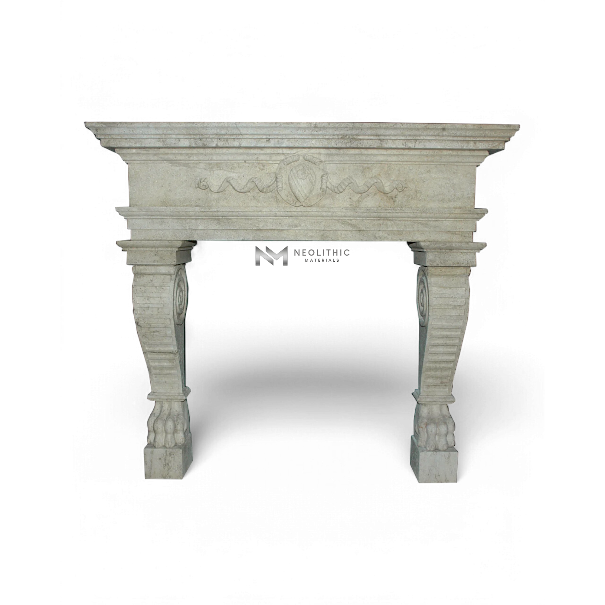 Limestone Fireplace Mantel - Image 1